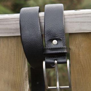 Kenneth Brownne Black Zipped Italian Hide leather Belt 040-BL-30-main by Kenneth Brownne color Black