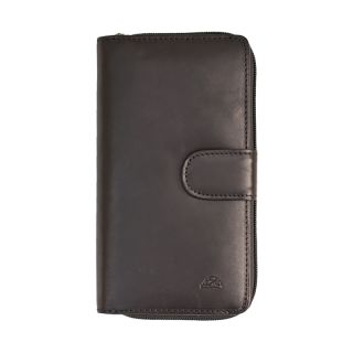 Tony Perotti Ladies Black Italian Leather Large Wallet Purse 2649a-z-black by Tony Perotti color Black