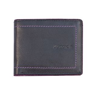 Lecerf Luxury Spanish Leather wallet - flip style - Black - Purple 314-bl-pur by Lecerf color Black