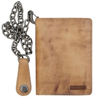 Branco Men's Large Biker Bifold Leather Wallet With Chain 34015-main by Branco
