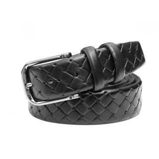 Prime Hide Men's Black Patterned Belt 401-black by Primehide color Black