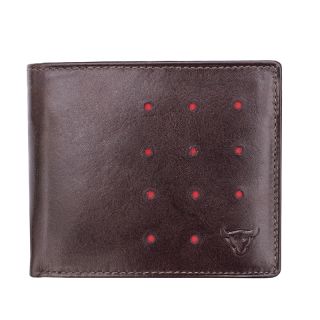 Kenneth Brownne Brown Hide Leather wallet perforated Design 4619 4619-KB-Wallet by Kenneth Brownne color Dark Brown