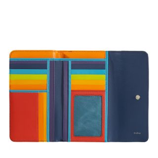 DUDU Colorful Collection Falkland Large Multi colour Black Leather Purse 1163-black by Dudu color Black