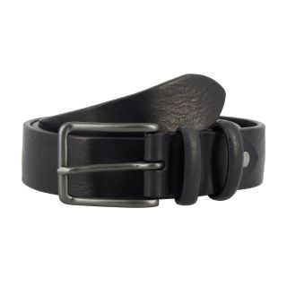 Dudu Men's Vintage Style Black Italian Leather Belt 580-1571-01 by Dudu color Black