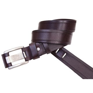 Wombat Artisan Range Mens Dark Brown Leather Belt Large Buckle Belt-61 by Wombat color Dark Brown