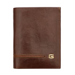 Giudi Luxury Brown and Tan Italian Leather Wallet Trifold Giudi-6955-BT by Giudi color Brown