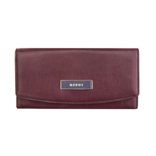 Giudi Ladies Soft Burgundy and Purple Italian Large Leather Purse 7212-burg by Giudi color Burgundy