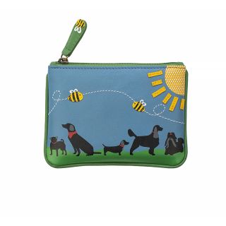 Prime Hide Dogs and Bees Theme Soft Leather Coin Purse RFID 726 by Primehide color Blue