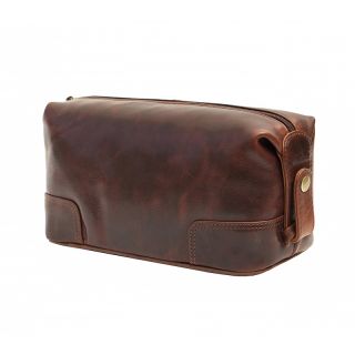 Prime Hide Roma Brown Toiletry Wash Bag 7507 by Primehide color Brown