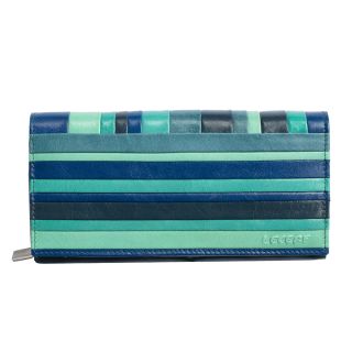 Lecerf Ladies Large Leather Purse - Blue-multi 817-MT-Blue by Lecerf color Blue