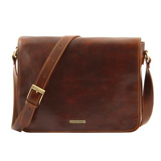 Tuscany Leather 2 Compartment Messenger Laptop Bag TL90475 by Tuscany Leather