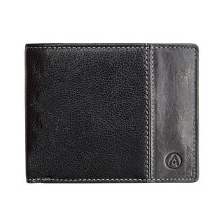 Adapell Mens Luxury Black Leather Fold out Wallet - 1118 ad-1118-bl by Adapell color Black