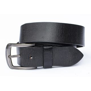 Thick Black Distressed Leather Belt 220-black-main color Black