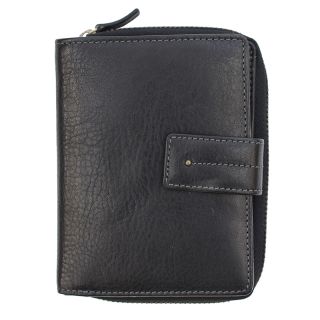 Branco Ladies Luxury Black Leather Notecase Wallet Purse br35233-black by Branco color Black
