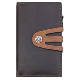 Branco Ladies Luxury Dark Brown Slim Leather Purse br57001-brown by Branco color Dark Brown