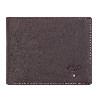 Branco Men's Luxury Thick Oiled Dark Brown Leather Flip Up Wallet br67391-brown by Branco color Dark Brown
