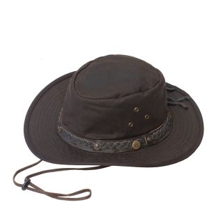 Wombat The Wilderness Unisex Waxed Cotton Hat Brown Wilderness-brown by Wombat color Brown