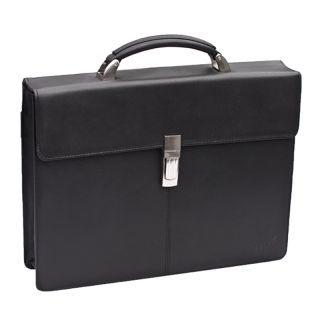 Bugatti Slim London Luxuiry Black Leather Briefcase bugatti-49542101 by Bugatti color Black