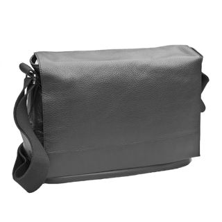 Bugatti James and Co Leather East-West Messenger Bag - Black 49512301 by Bugatti color Black