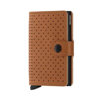 SECRID Cognac Miniwallet Perforated RFID Safe MINCP by Secrid color Cognac