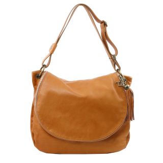 Tuscany Leather Soft Leather Shoulder Bag with Tassel TL141110-main by Tuscany Leather