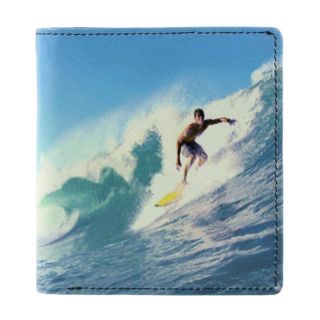 Golunski Mens Tri-Fold soft Retro Leather Wallet Surfer gol-surfer-tri by Golunski color Blue