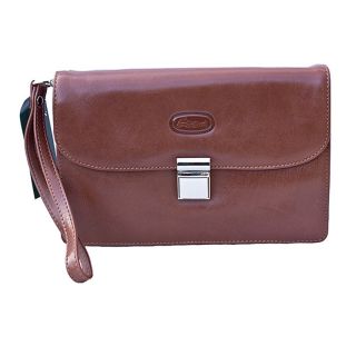 Hansson Luxury Texas Gents Italian Leather Small Wrist Bag - Tan hansson-6853-tan by Hansson color Tan