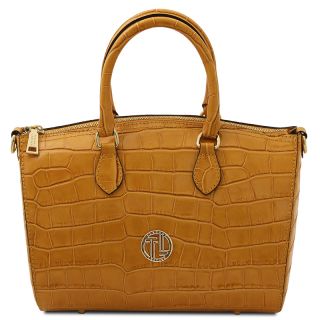 Tuscany Leather Croc Print Leather Duffle bag TL142398 by Tuscany Leather