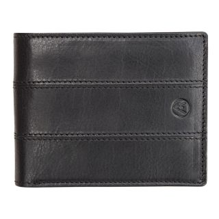 Adapell Mens Luxury Black and Grey Leather Fold out Wallet - 1105 ad-1105-bl by Adapell color Black