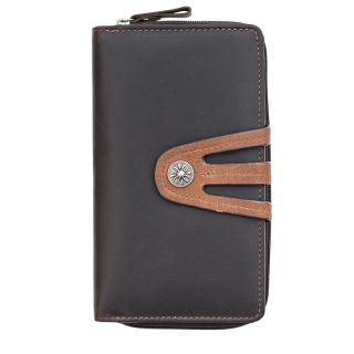 Branco Ladies Luxury Dark Brown Large Leather Purse br57002-brown by Branco color Dark Brown