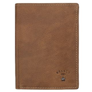 Branco Men's Luxury Trifold Thick Oiled Tan Leather Wallet br67369-tan by Branco color Tan