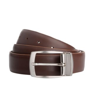 DUDU Brown and Taupe Reversible Italian Leather Belt Brody brody-brown-t by Dudu color Brown