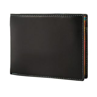 Dudu Colourful Collection Tazio Mens Black Multi Colour Leather Wallet RFID 534-473-1 by Dudu color Black