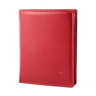 DUDU DV Plume Collection Mens Red Leather Tab Wallet dudu-11-210-red by Dudu color Red