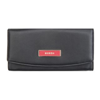 Giudi Ladies Luxury Soft Black and Red Italian Large Leather Purse giudi-7212-black by Giudi color Black