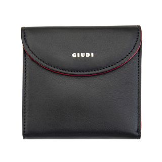 Giudi Ladies Soft Black and Red Italian Leather Small Purse - 7027 giudi-7207-black by Giudi color Black