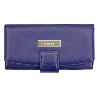 Giudi Ladies Soft Purple and Taupe Italian Large Leather Tab Purse 7211-purple by Giudi color Purple