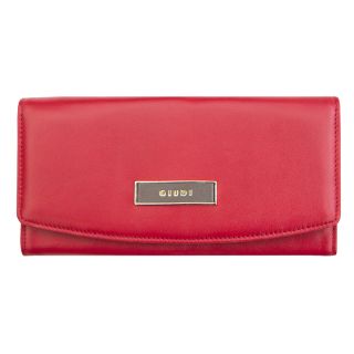 Giudi Ladies Soft Red and Taupe Italian Large Leather Purse 7212-red by Giudi color Red