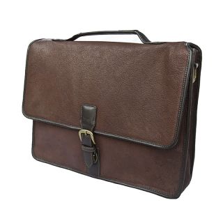 Hidesign Harrison Brown Leather Briefcase with Padded iPad Section 12182b by Hidesign color Brown