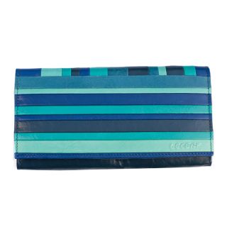 Lecerf Ladies Large Leather Purse - Blue-multi 817-MT-Blue by Lecerf color Blue