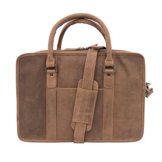 Prime Hide Black Label Brown Hunter Leather Business Briefcase Bag 1265HU by Primehide color Light brown