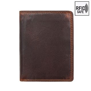 Prime Hide Kara RFID SAFE Brown Leather Trifold Wallet New York Collection 1958/04 by Primehide color Brown