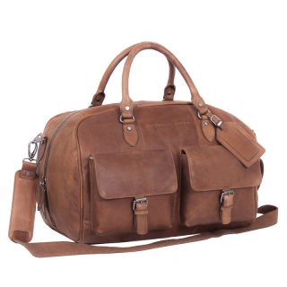 The Chesterfield Brand Cognac Leather Weekend Bag Overnight Bag c20001531 by The Chesterfield Brand color Cognac Brown