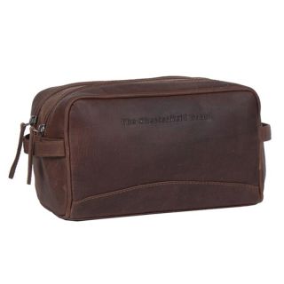 The Chesterfield Brand Luxury Brown Leather Toiletry Bag C08016601 by The Chesterfield Brand color Dark Brown
