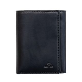 Tony Perotti Luxury Men's Black Leather Tri Fold wallet tp-2313-black by Tony Perotti
