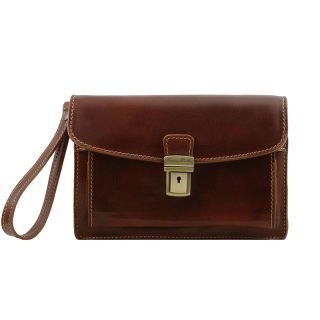 Tuscany Leather Max Italian Leather Mens Wrist Bag TL8075 by Tuscany Leather
