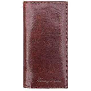 Tuscany Leather Mens Luxury Brown Italian Leather Vertical 2 Fold Wallet TL140777-brown by Tuscany Leather color Brown
