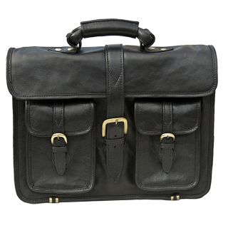 Wombat Biela Full Grain Leather Satchel Business Bag - Black Biela-black by Wombat color Black