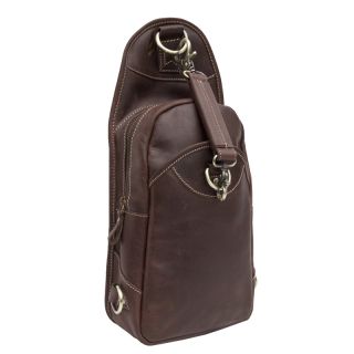 Wombat Luxury Hunter Leather Sling Backpack Bag - 6081 6081W by Wombat color Brown