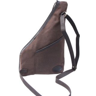 Wombat Waxed Canvas and Leather Sling Bag Backpack CANWAX05 by Wombat color Dark Brown